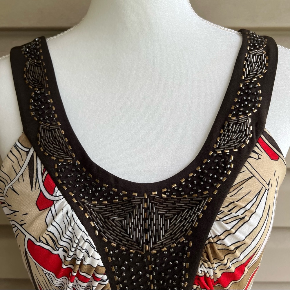 •New York & Co• Sleeveless Maxi Dress with Beading - Size Medium - Picture 3 of 8